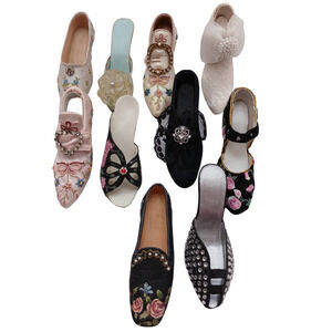 Lot of 10 Mini Shoes Miniature Women’s Shoes High Heels Boots Nostalgia Decor
